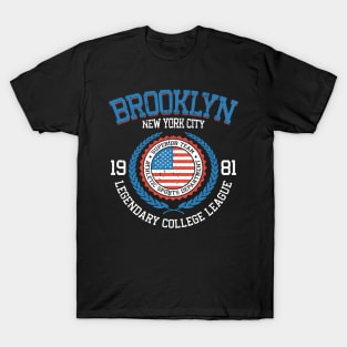 Brooklyn New York USA College League Design T-Shirt